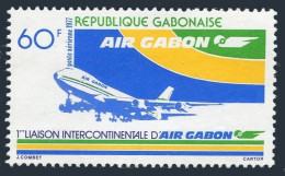 Gabon C193,MNH.Michel 619. Air Gabon 1st Intercontinental Route,1977. - Gabon (1960-...)