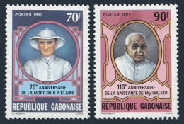 Gabon 475-476,MNH.Michel 795-796. R.P.Klaine,missionary,Archbishop Walker,1981. - Gabon (1960-...)
