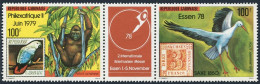 Gabon C215-C216a Brown Label, MNH. Mi 682-683. ESSEN-1978. Gorilla, Stork,Parrot - Gabon