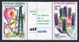 Gabon 250-251a,hinged.Michel 348-349. ELF-SPACE Oil Operations,20th Ann.1969.  - Gabun (1960-...)