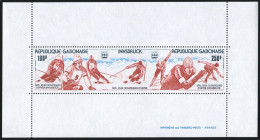Gabon C175a,MNH.Michel Bl.29. Olympics Innsbruck-1976.Slalom,Speed Skating. - Gabon (1960-...)