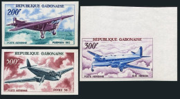 Gabon C50-C52 Imperf,MNH.Mi 273-275. Planes 1967.Farman,De Havilland Heron,Potez - Gabun (1960-...)