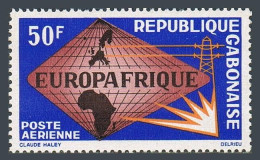 Gabon C36,MNH. EUROPAFRICA-1965.Symbols Of Communications,Map Of Europe & Africa - Gabon (1960-...)
