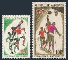 Gabon 183, C35, MNH. Michel 225-226. African Games 1965. Field Ball, Basketball. - Gabon