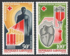 Gabon C54-C55,MNH. Michel 279-280. Red Cross,1967.Blood Donor,Heard,transfusion. - Gabon (1960-...)