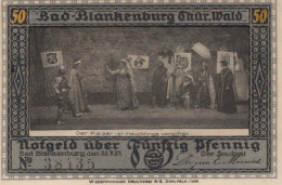 50 PFENNIG 1921 Stadt BAD BLANKENBURG Thuringia UNC DEUTSCHLAND Notgeld #PA238 - [11] Local Banknote Issues