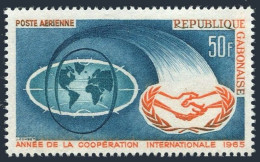 Gabon C29, MNH. Michel 216. Cooperation Year ICY-1965. World Map. - Gabon (1960-...)