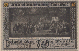 50 PFENNIG 1921 Stadt BAD BLANKENBURG Thuringia UNC DEUTSCHLAND Notgeld #PA235 - [11] Local Banknote Issues