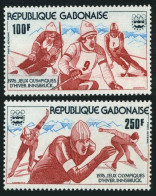 Gabon C174-C175,C175a,MNH. Olympics Innsbruck-1976:Slalom,Speed Skating. - Gabon