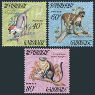 Gabon 330-332,MNH.Michel 526-528. Wildlife 1974.Monkeys. - Gabun (1960-...)