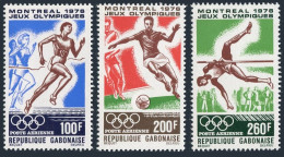 Gabon C184-C186,C186a Sheet,MNH. Olympics Montreal-1976.Soccer,Running,High Jump - Gabun (1960-...)