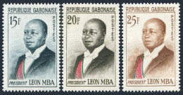Gabon 160-162, MNH. Michel 167-169. President Leon Mba, 1962. - Gabon