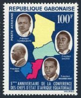 Gabon C20,MNH. Michel 198. Map And Presidents, 1964. CAR, Chad, Congo. - Gabun (1960-...)