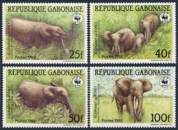 Gabon 634-637, MNH. Michel 1009-1012. WWF 1988. African Forest Elephant. - Gabon (1960-...)