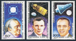 Gabon C245-C247, MNH. Mi 764-766. Spacecraft, Astronauts. Herchel, Astronomer. - Gabon (1960-...)