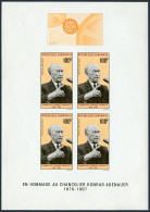 Gabon C63a Imperf,MNH.Michel Bl.9B. Konrad Adenauer,Chancellor Of Germany.1968. - Gabon (1960-...)