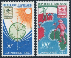 Gabon C56-C57,MNH.Michel 283-284. Boy Scout World Jamboree,1967.Map. - Gabon (1960-...)