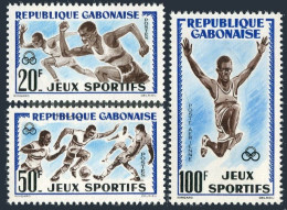 Gabon 163-164, C6, MNH. Mi 172-174. Abidjan Games,1962. Foot Race, Soccer, Jump. - Gabun (1960-...)