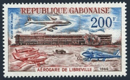 Gabon C49,MNH.Michel 258. Inauguration Of Libreville Airport,1966.Planes. - Gabon (1960-...)