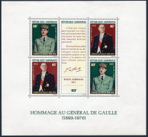 Gabon C115,sheet,MNH/fold.Mi Bl.22. In Memory Of General Charles De Gaulle,1971. - Gabon (1960-...)