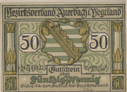 50 PFENNIG 1921 Stadt AUERBACH IM VOGTLAND Saxony DEUTSCHLAND Notgeld #PF669 - [11] Local Banknote Issues