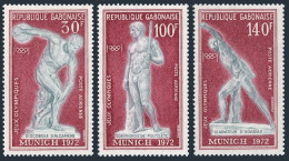 Gabon C129-C131,C131a,MNH.Michel 470-472,Bl.25. Olympics Munich-1972.Sculptures. - Gabón (1960-...)