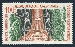 Gabon C2,MNH.Michel 155. Workmen Felling Tree,1960. - Gabun (1960-...)
