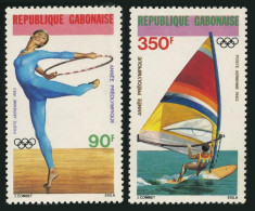 Gabon C256-C257,MNH.Michel 848-849.Olympic Los Angeles-1984.Gymnast,Wind Surfing - Gabón (1960-...)