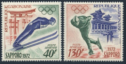 Gabon C121-C122,C122a,MNH.Michel 454-455, Bl.23. Olympics Sapporo-1972.Ski Jump, - Gabon (1960-...)