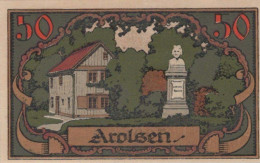50 PFENNIG 1921 Stadt AROLSEN Waldeck-Pyrmont UNC DEUTSCHLAND Notgeld #PJ207 - [11] Local Banknote Issues