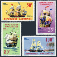 Gabon C30-C33, MNH. Michel 217-220. Sailing Ships 1965. Galleon, Frigate, Brig. - Gabón (1960-...)
