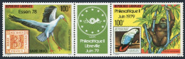 Gabon C215-C216a Green Label, MNH. Mi 682-683. ESSEN-1978. Gorilla, Stork,Parrot - Gabón (1960-...)