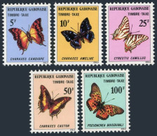 Gabon J46-J50, MNH. Michel P46-50. Due Stamps 1978. Butterflies. - Gabón (1960-...)
