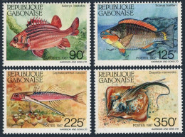 Gabon 610-613,613a,MNH.Michel 979-982,Bl.56. Fish 1987.Adioryx Bastatus,Scarus, - Gabun (1960-...)