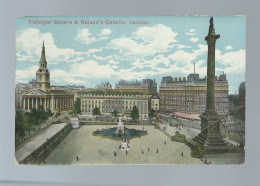 CPA - Royaume-Uni - Trafalgar Square & Nelson's Column, London - Colorisée - Non Circulée (pli) - Trafalgar Square