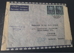 Suisse 1943 Lettre Pour Le Canada Avec Censure Allemande Et Canadienne - Covers & Documents