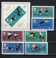 Bulgaria 1967 Olympic Games Grenoble Set Of 6 + S/s MNH - Winter 1968: Grenoble