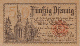 50 PFENNIG 1918 Stadt LIPPE Lippe DEUTSCHLAND Notgeld Banknote #PI147 - [11] Local Banknote Issues