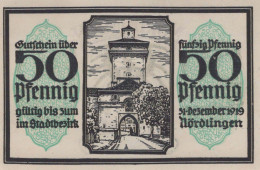 50 PFENNIG 1918 Stadt NoRDLINGEN Bavaria UNC DEUTSCHLAND Notgeld Banknote #PH264 - [11] Local Banknote Issues