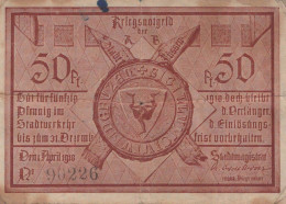 50 PFENNIG 1918 Stadt FÜSSEN Bavaria DEUTSCHLAND Notgeld Banknote #PD443 - [11] Local Banknote Issues