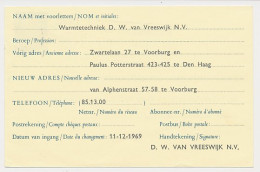 Verhuiskaart G. 35 Particulier Bedrukt Den Haag 1969 - Entiers Postaux