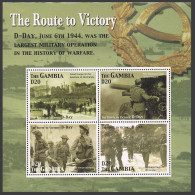 Gambia 2957 Ad Sheet, MNH. End Of WW II, 60, 2005. The Route Of Victory. D-Day. - Gambie (1965-...)