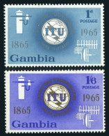 Gambia 210-211,hinged.Michel 205-206. ITU-100.1965.Communication Equipment. - Gambia (1965-...)