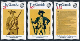Gambia 335-337,337a Sheet, MNH. Michel 326-328, Bl.1. USA-200. 1976. Militiaman, - Gambia (1965-...)