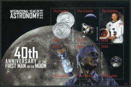Gambia 3198 Af Sheet, MNH. First Man On The Moon, 40th Ann. 2009.  - Gambie (1965-...)