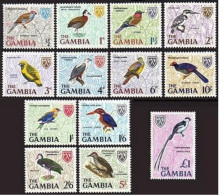Gambia 215-227, Hinged. Mi 210-222. Birds 1966. Cordon Blue, Tree Duck,Bee-eater - Gambia (1965-...)