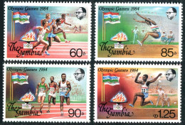 Gambia 525-528, MNH. Mi 521-524. Olympics Los Angeles-1984. Running, Long Jump. - Gambie (1965-...)
