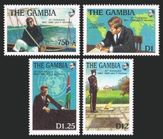 Gambia 763-766,MNH.Michel 783-786. Tribute To John F.Kennedy,1988.Sailing, - Gambie (1965-...)