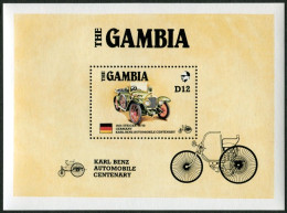 Gambia 628,MNH.Michel 634 Bl.24. AMERIPEX-1986.Karl Benz Automobile-100. - Gambie (1965-...)