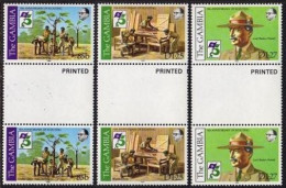 Gambia 440-442 Gutter, MNH. Mi 438-440. Scouting Year 1982. Lord Baden-Powell, - Gambia (1965-...)